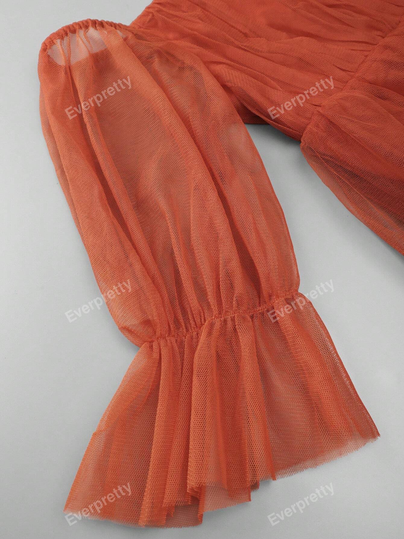 Vestido Elegante de Ombro e Manga,tecido de Malha.