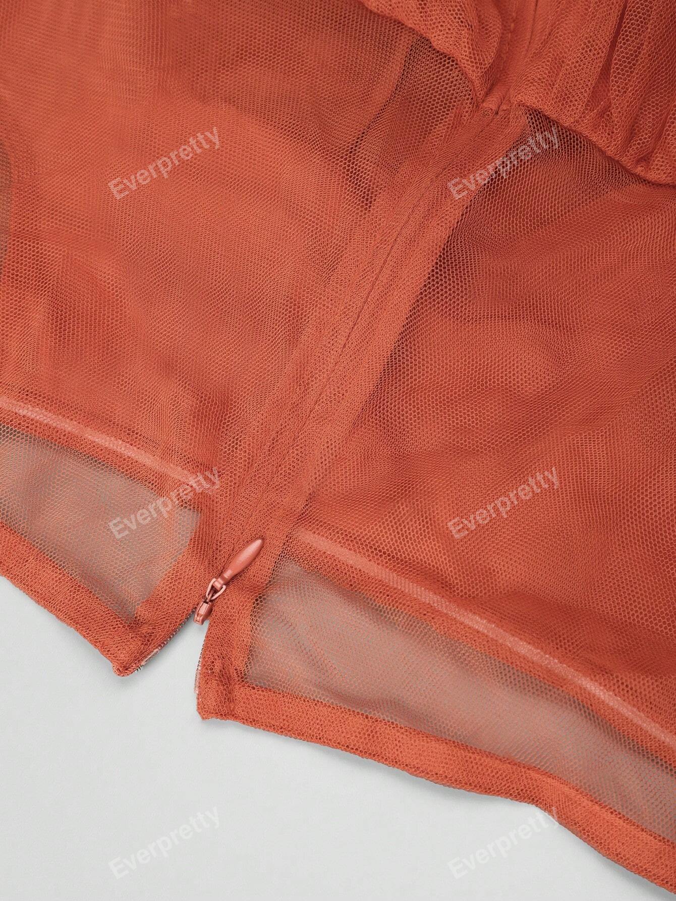 Vestido Elegante de Ombro e Manga,tecido de Malha.