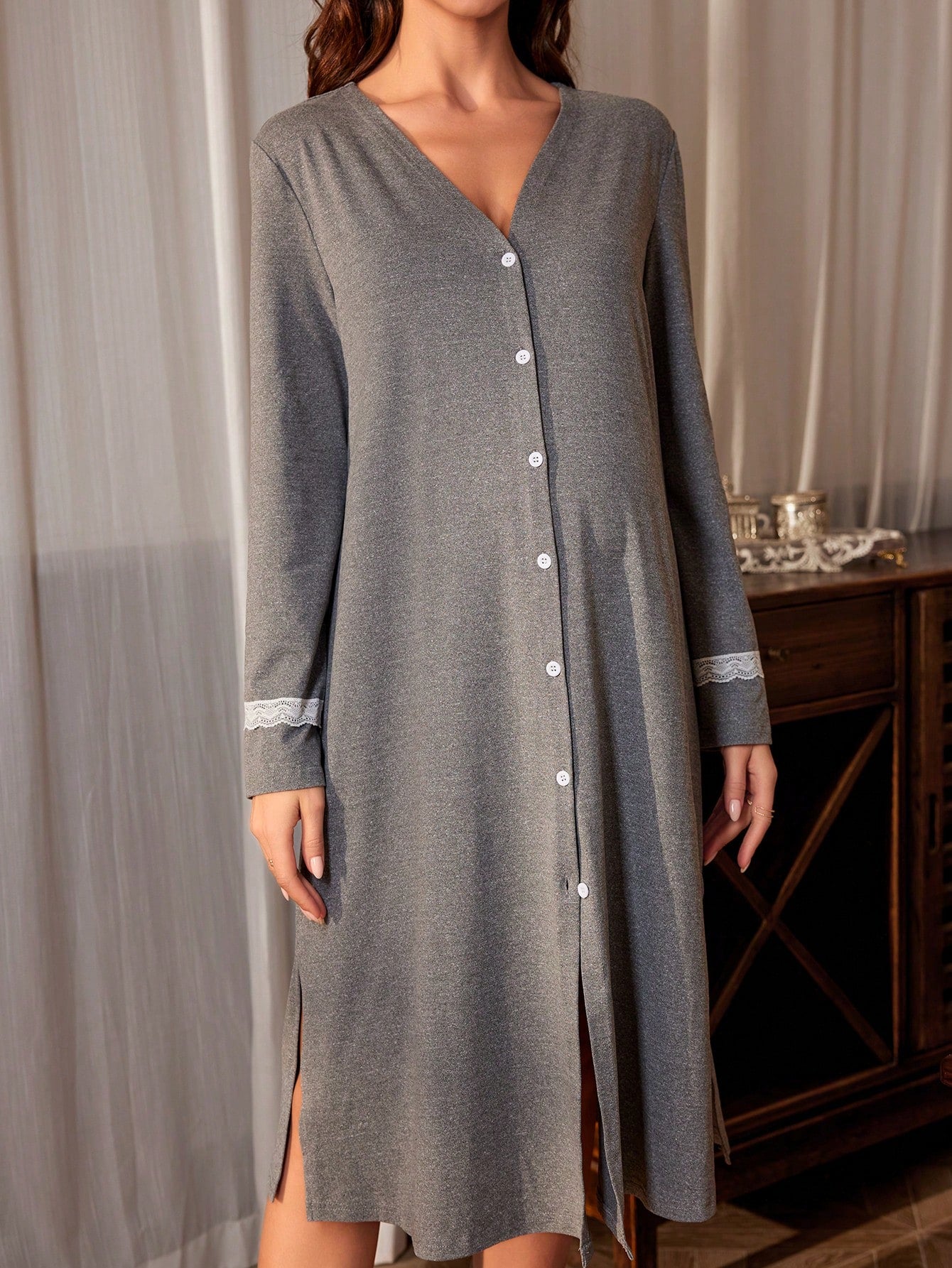 Conjunto Camisola Maternidade Longa