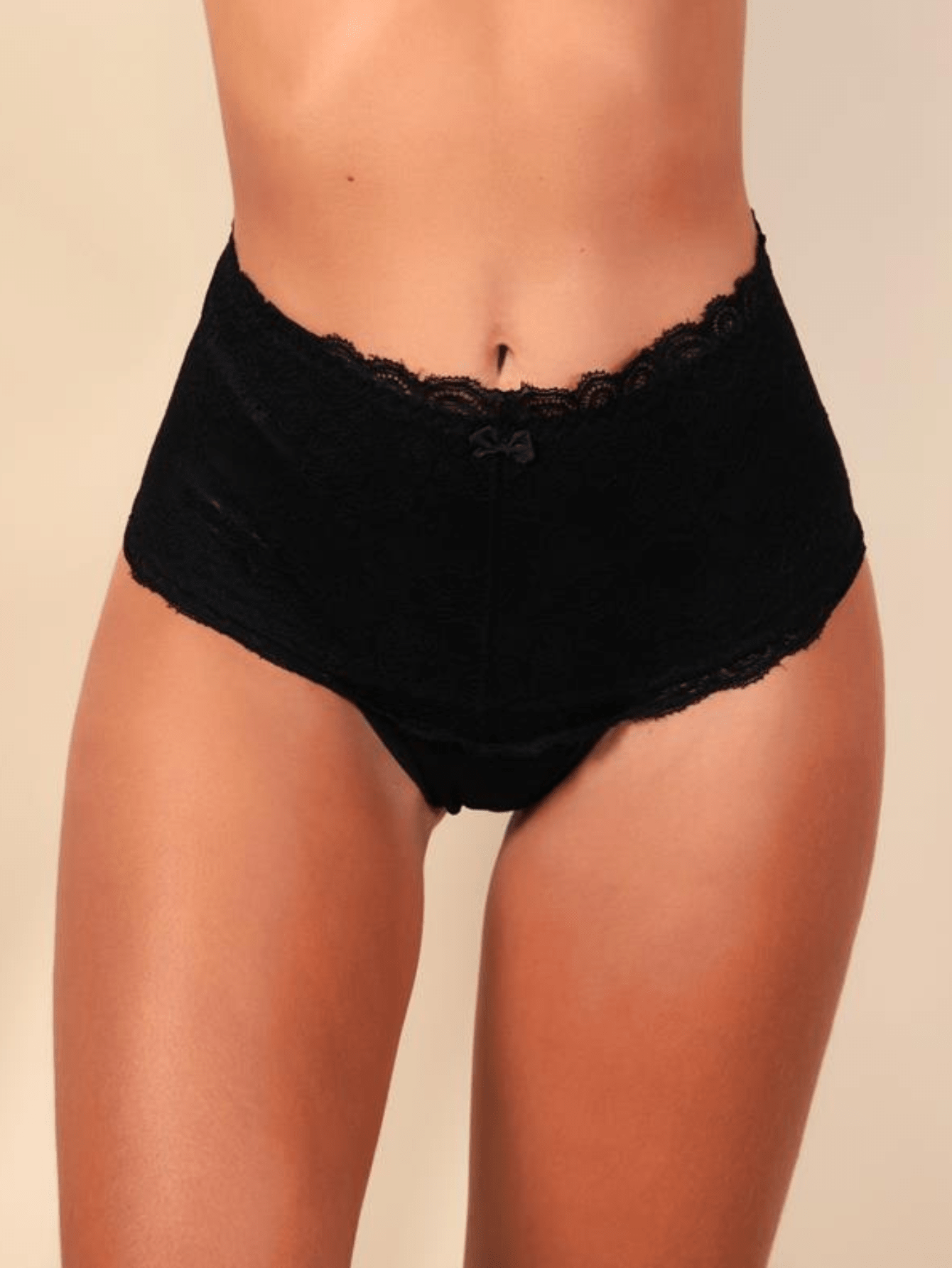 Calça Cinta Rendada Calcinha Modeladora Cós Alto Modeladora