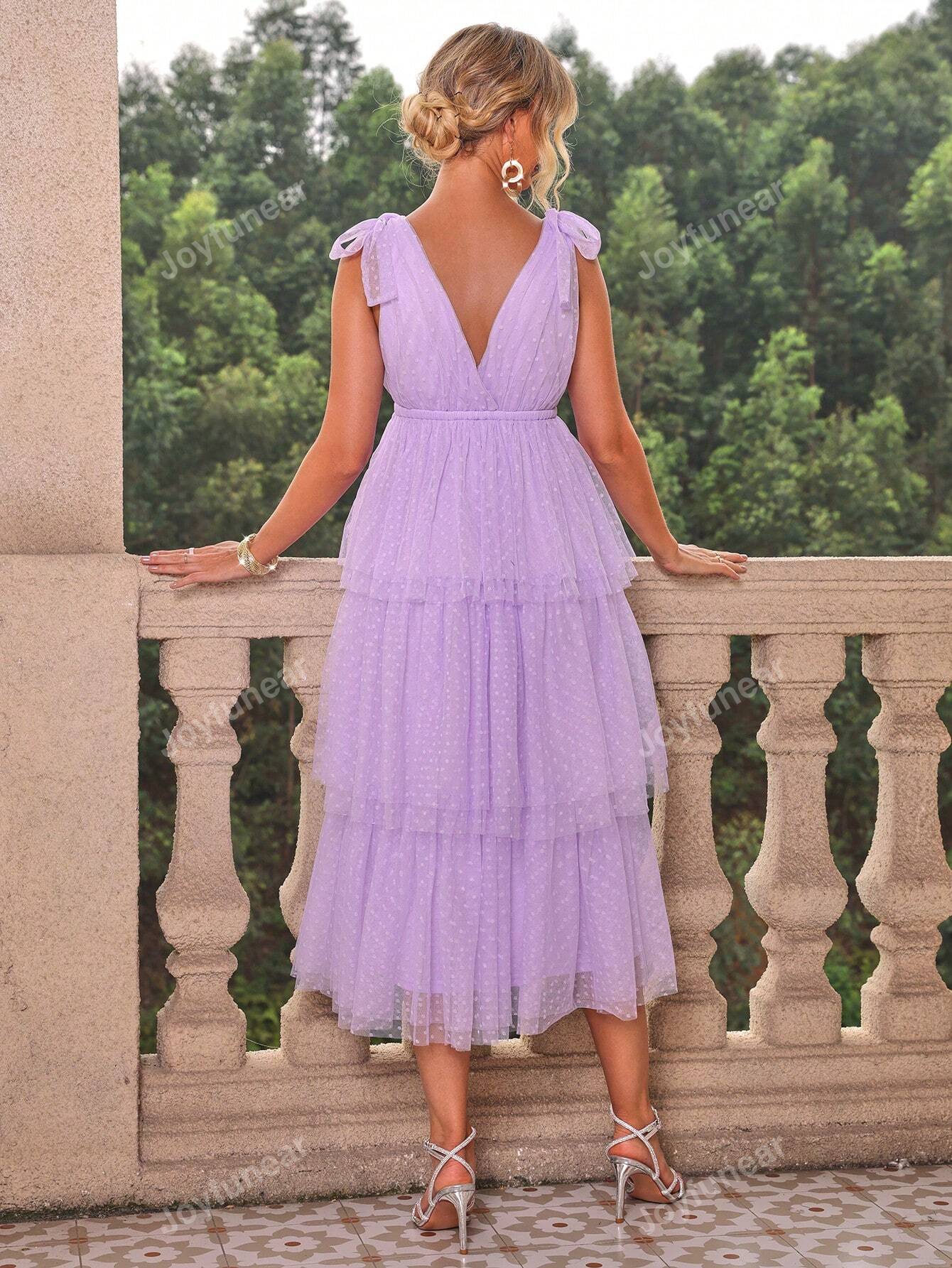 Vestido Multicamadas Elegante Para Maternidade Com Decote Em V Para O Verão