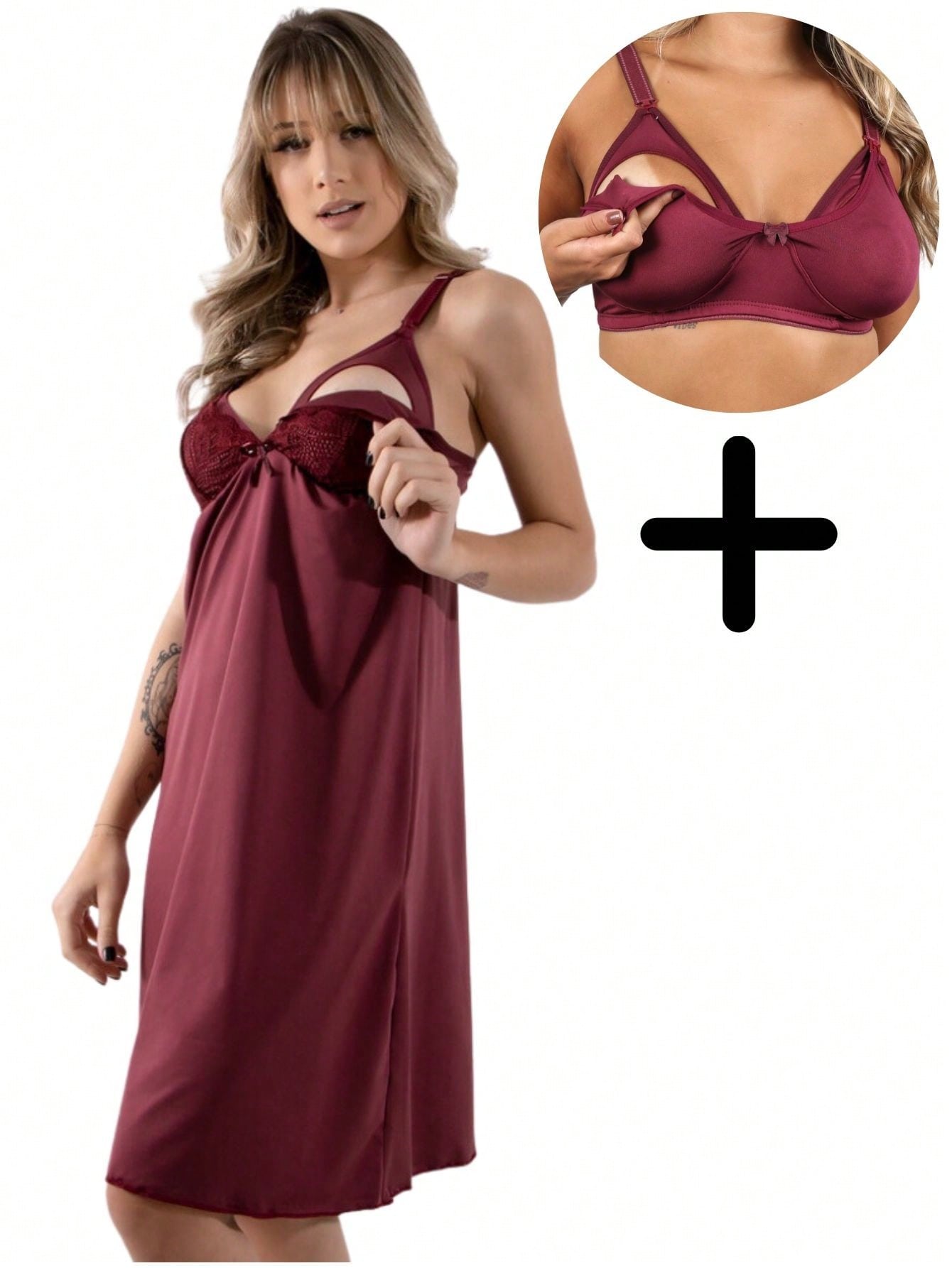 Conjunto Camisola Sutiã Amamentação Abre Fácil Gestante Grávida Pijama Conforto Pós Parto Maternidade Microfibra
