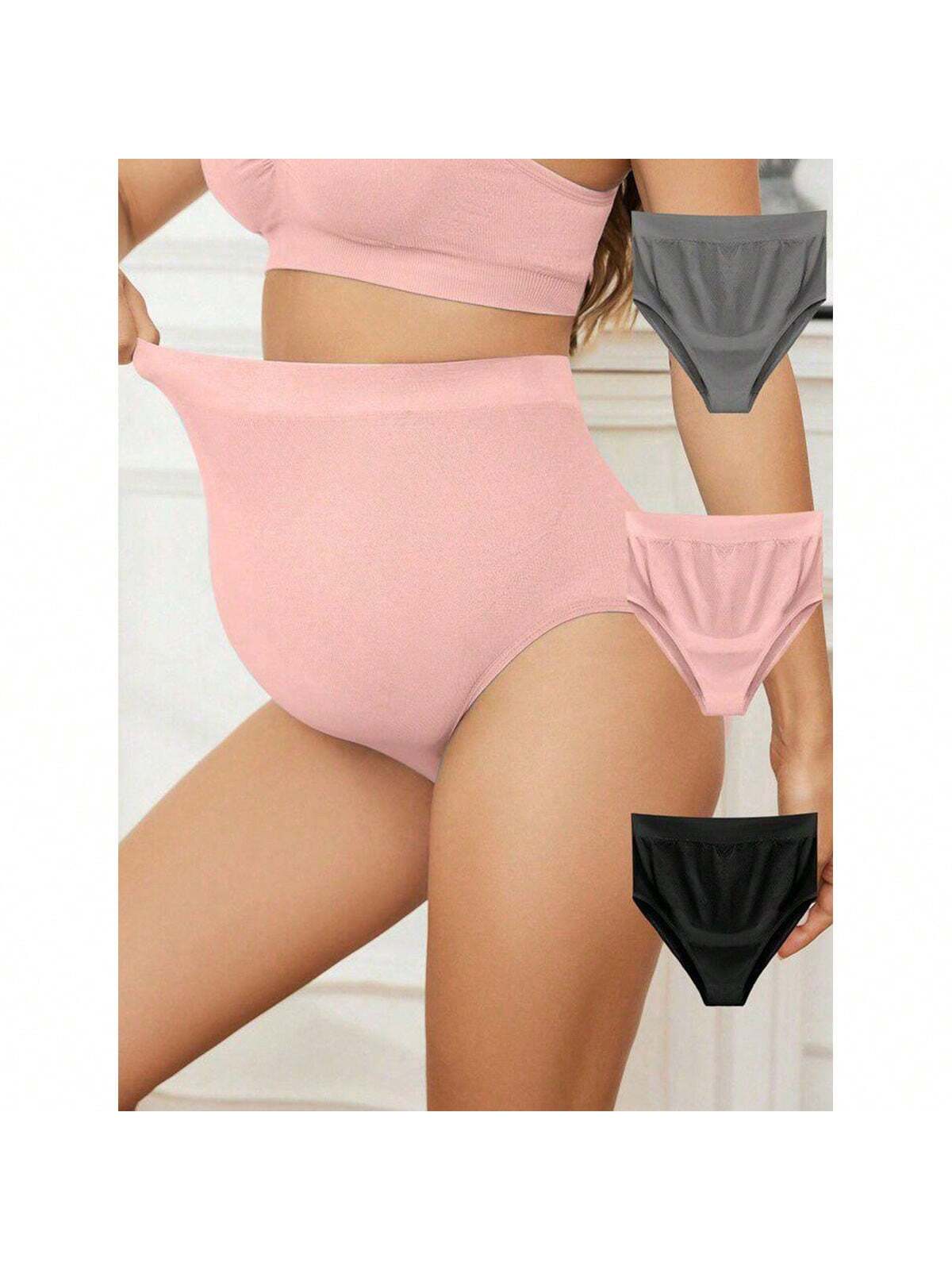 Kit 4 Calcinha Gestante Alta Pós-parto Hot Pants Maternidade