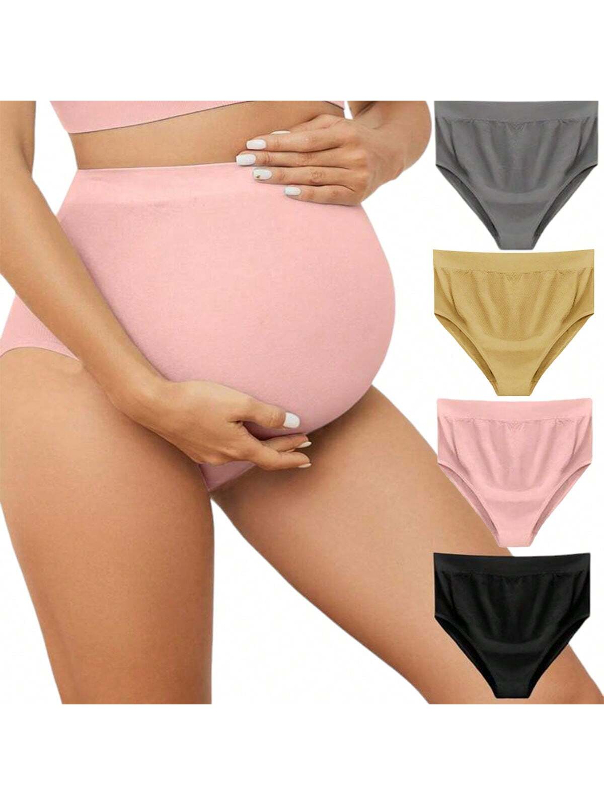 Kit 4 Calcinha Gestante Alta Pós-parto Hot Pants Maternidade