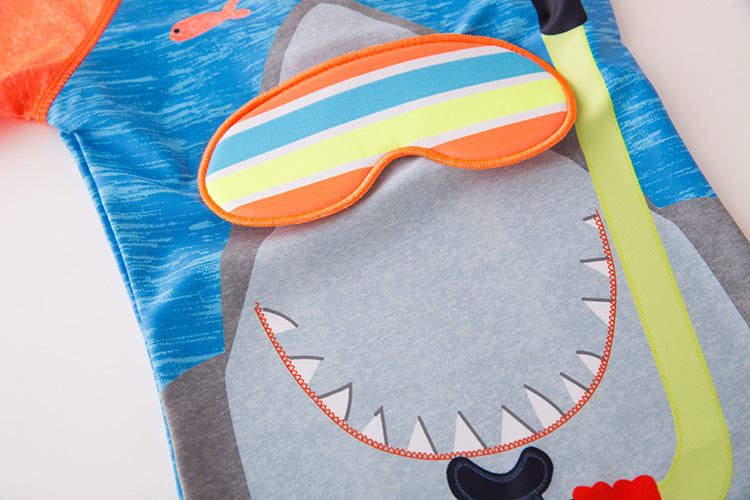 2024 baby boys girls swimwear with cap surfing Wear  swimming suit infant toddler kids children Sunscreen beach bathing Suit