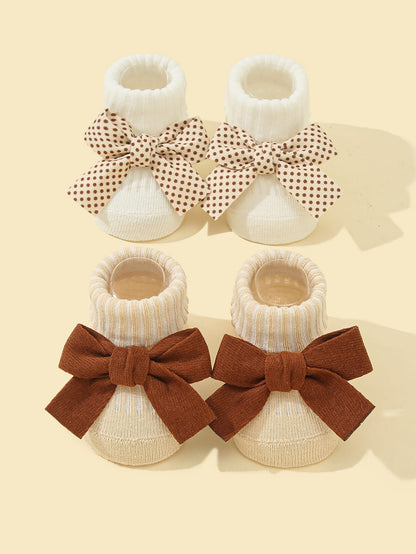 Bebê 2 pares  Meias Decoração de arco