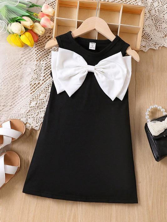 Glamorique Kids Vestido De Alças Frente Com Laço Para Jovens Meninas