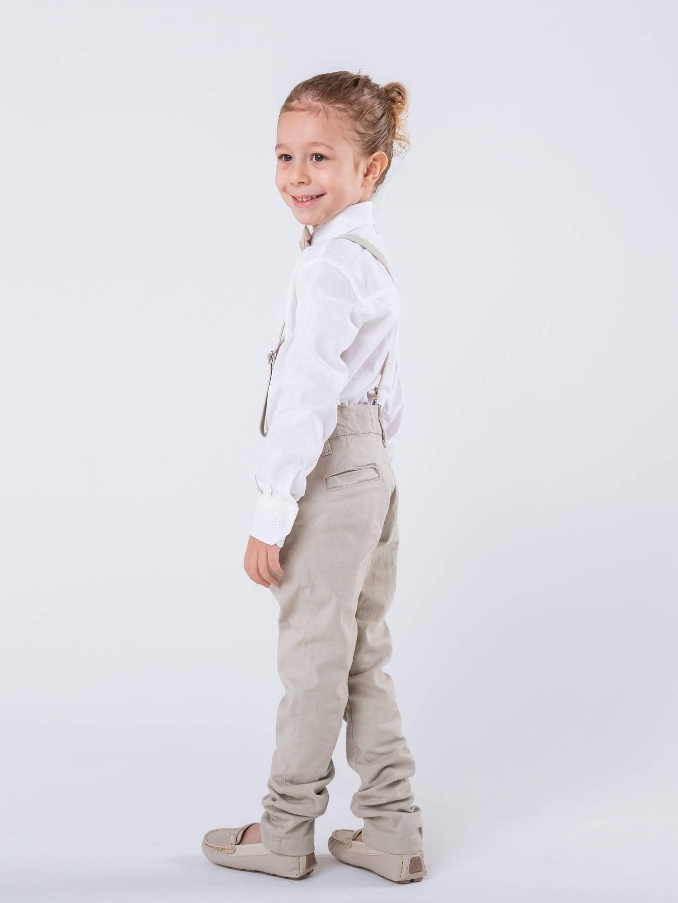 Conjunto Social Infantil Masculino Longo Bege Batizado