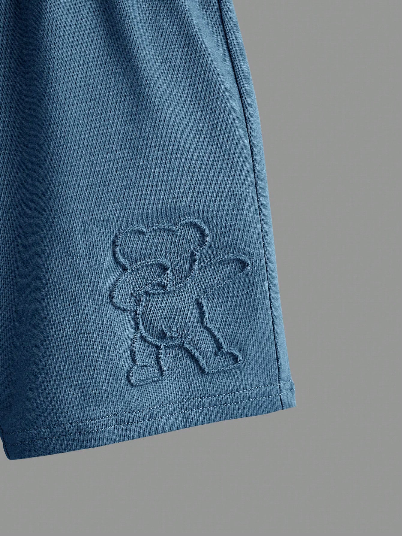 Conjunto Casual De 2 Peças Camiseta E Shorts Com Estampa De Urso Para Menino Jovem, Cor Sólida