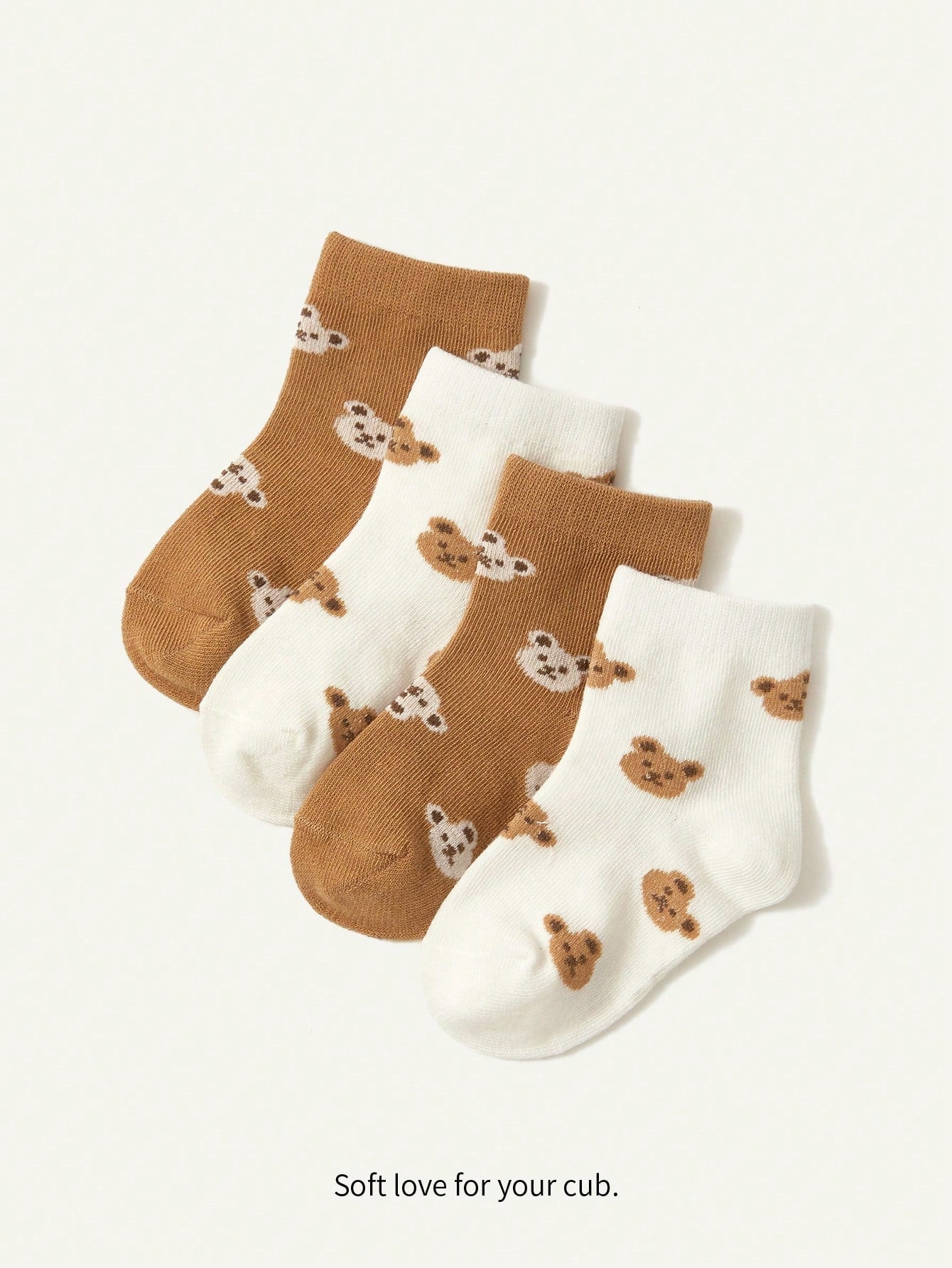 2 Pares de Socks de Algodão Jacquard de Urso Bonito para Bebê/Criança