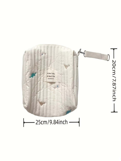 1 Peça Bolsa Portátil Para Garrafa De Leite Bege Com Padrão De Tulipa, Que Pode Ser Pendurada No Carrinho, Adequada Para Uso Anual E Viagens Diárias