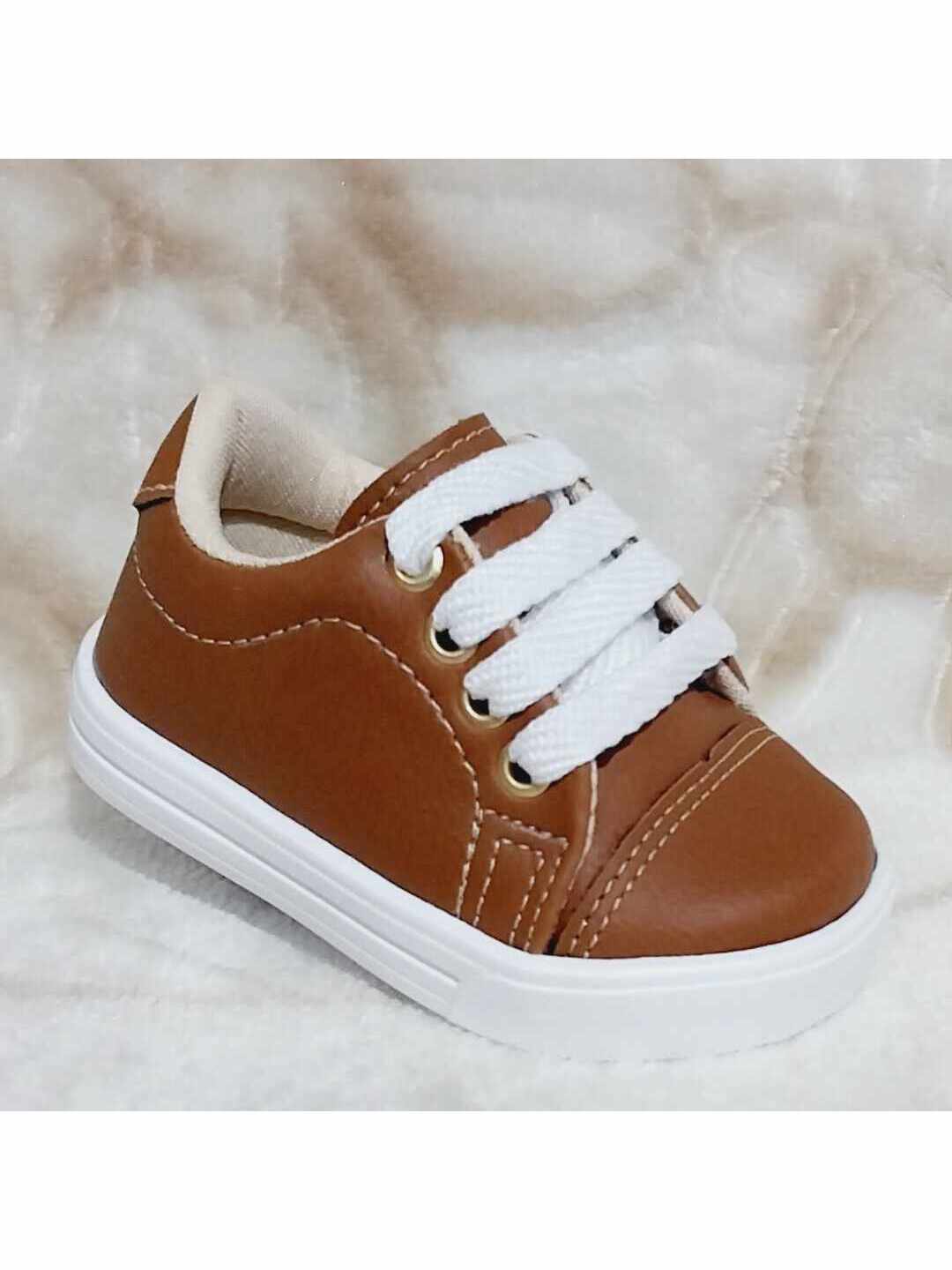 Tênis para bebê marrom menino infantil