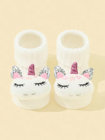 2 Pares Bebê Unicórnio De Desenho Animado Respirável