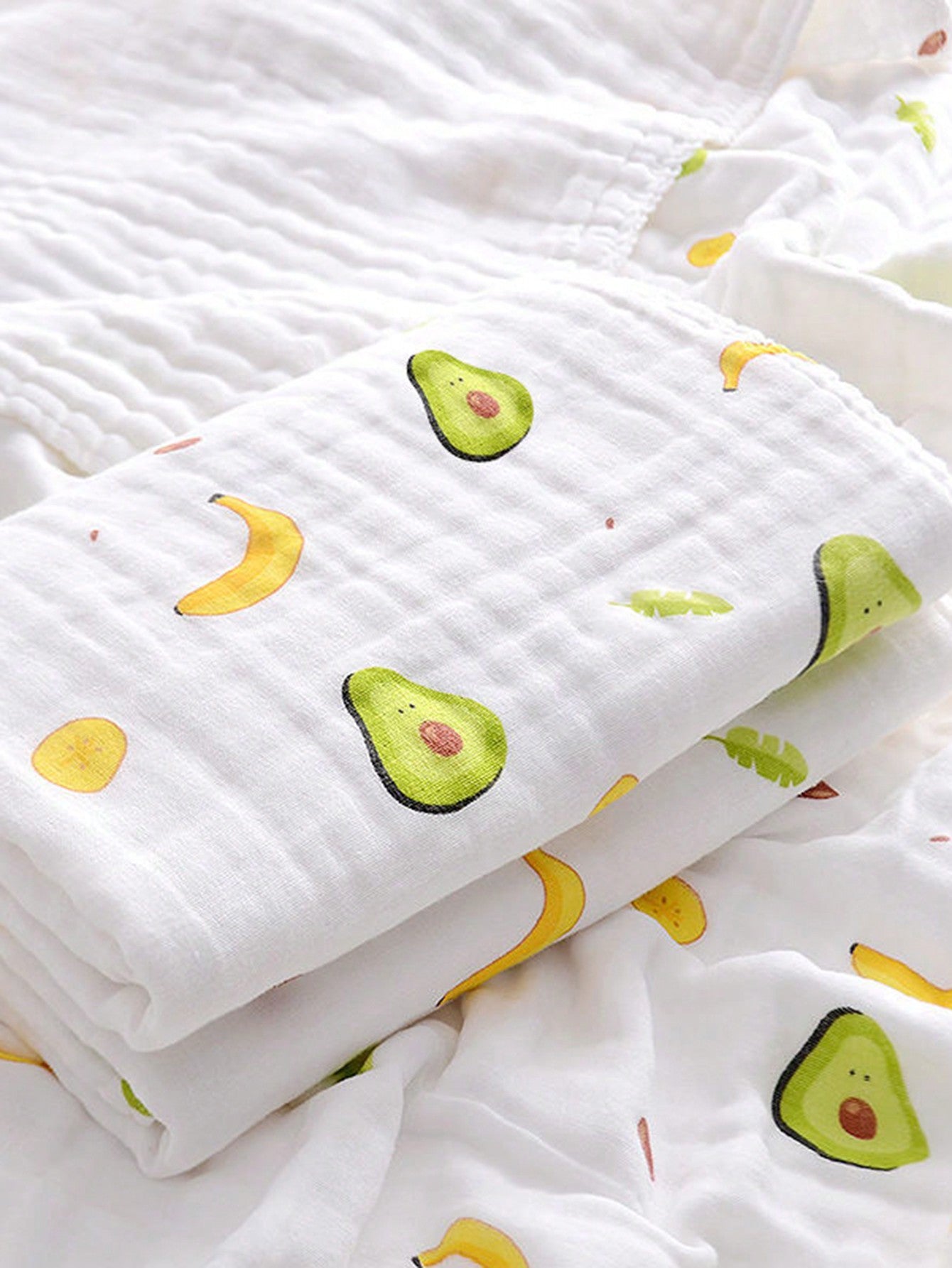 1 Peça Toalha De Banho/blanket/wrap Para Bebês 0-1 Ano, Quatro Camadas, Desenho Animado, Adequada Para Todas As Estações, Alta Absorção.
