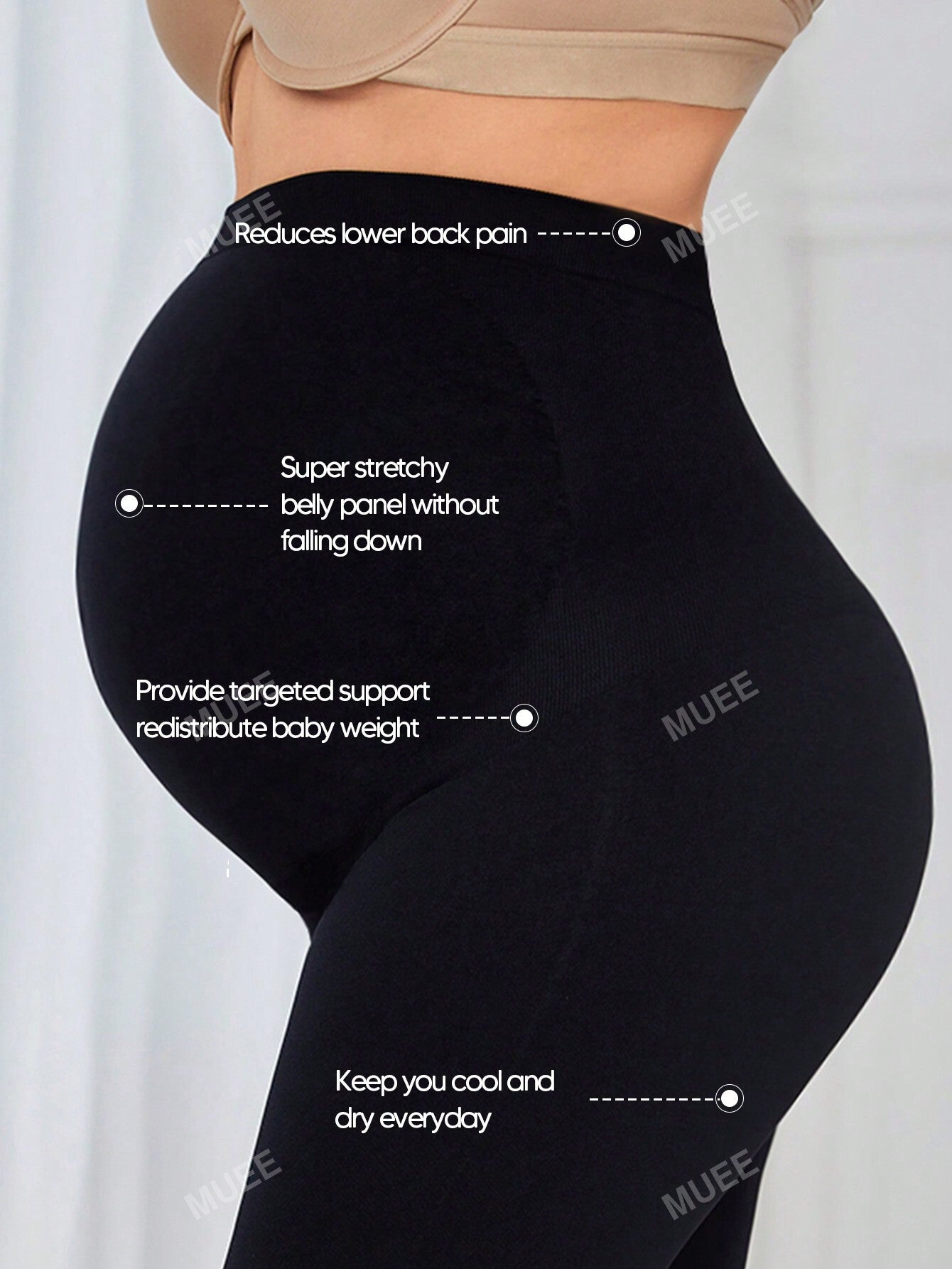 Maternidade Sem Costura Cintura Alta Macio Painel Expansível Conforto Barriga Suporte Capri Leggings