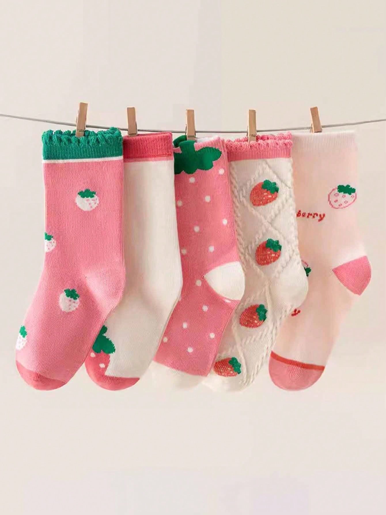 5 Pares De Meias De Cano Médio Para Meninas Para Bebês, Crianças Pequenas, Crianças, Estilos De Primavera, Outono E Inverno, Com Detalhes De Renda