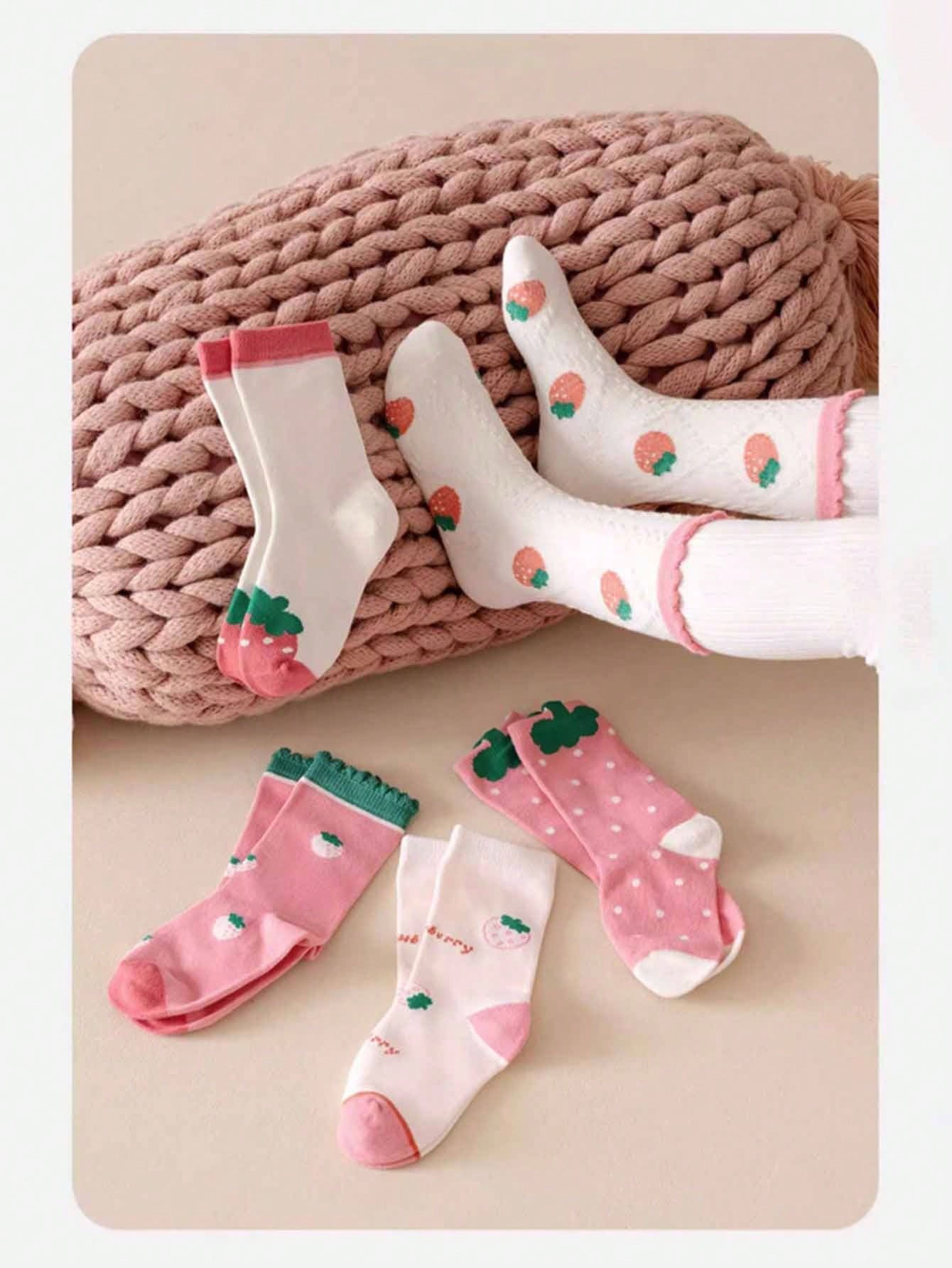 5 Pares De Meias De Cano Médio Para Meninas Para Bebês, Crianças Pequenas, Crianças, Estilos De Primavera, Outono E Inverno, Com Detalhes De Renda