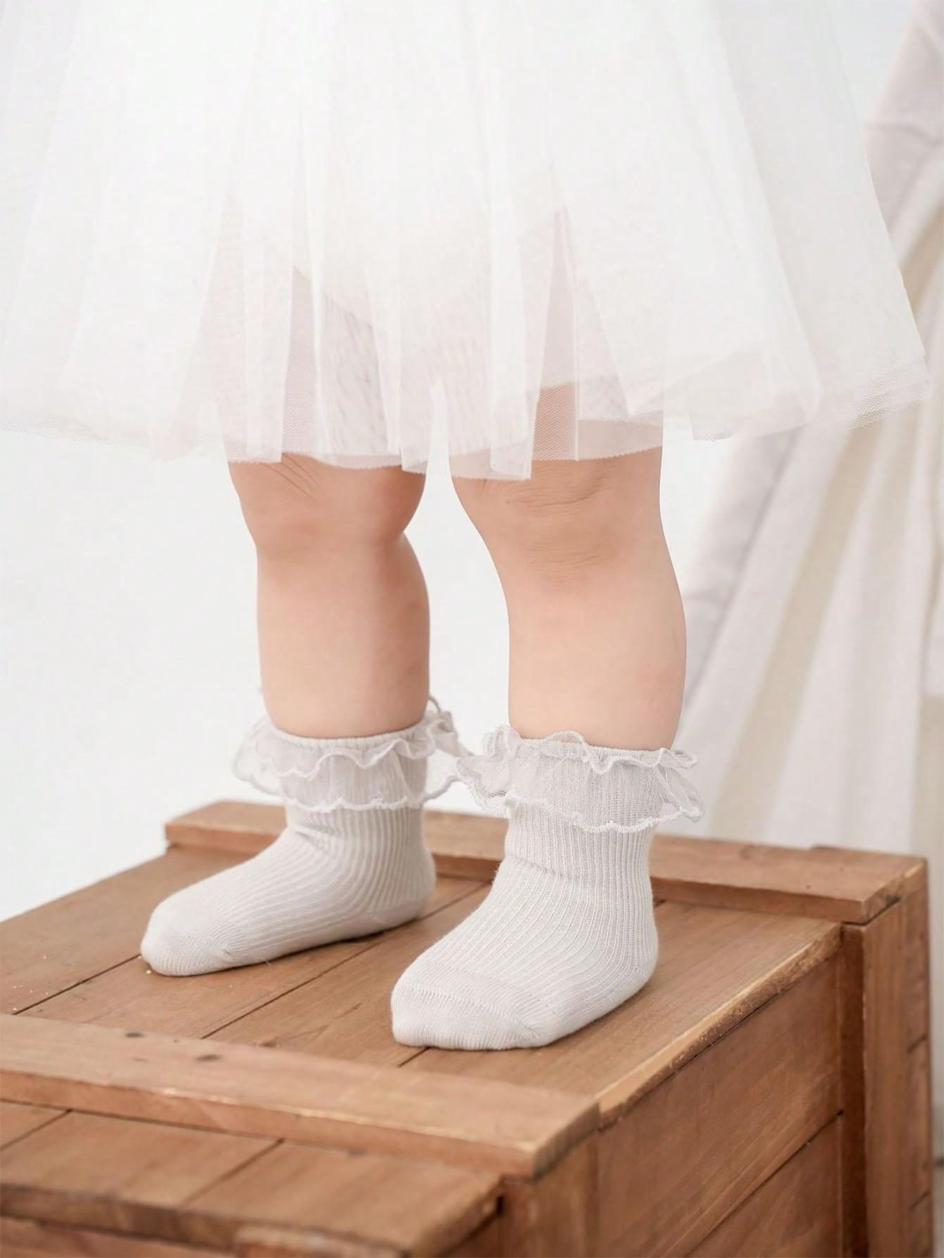 4 Pares de Meias de Tornozelo com renda dupla