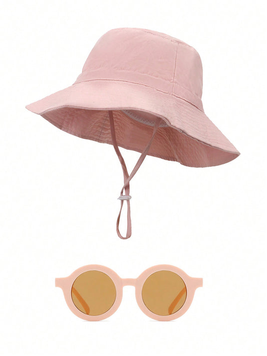 1 Conjunto Chapéu De Sol Para Bebê Com Óculos De Sol