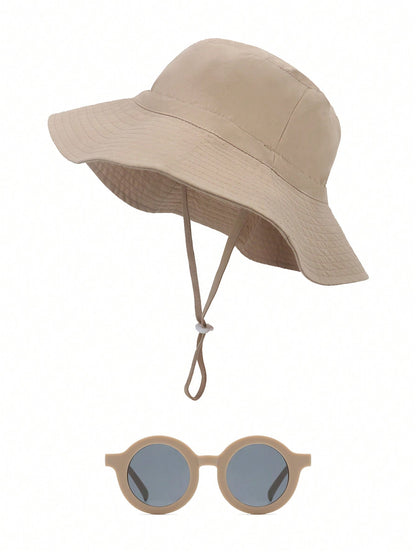 1 Conjunto Chapéu De Sol Para Bebê Com Óculos De Sol