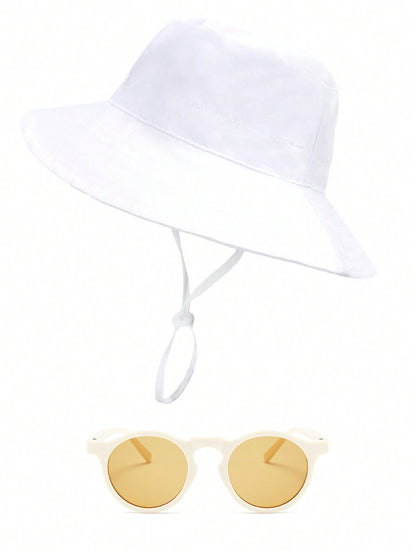 1 Conjunto Chapéu De Sol Para Bebê Com Óculos De Sol