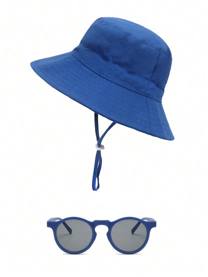1 Conjunto Chapéu De Sol Para Bebê Com Óculos De Sol