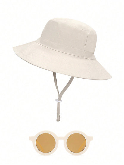 1 Conjunto Chapéu De Sol Para Bebê Com Óculos De Sol