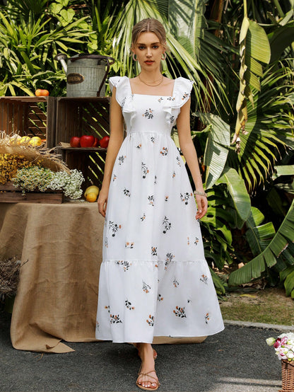 Vestido Feminino Estampado Floral Com Forro