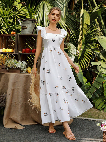 Vestido Feminino Estampado Floral Com Forro