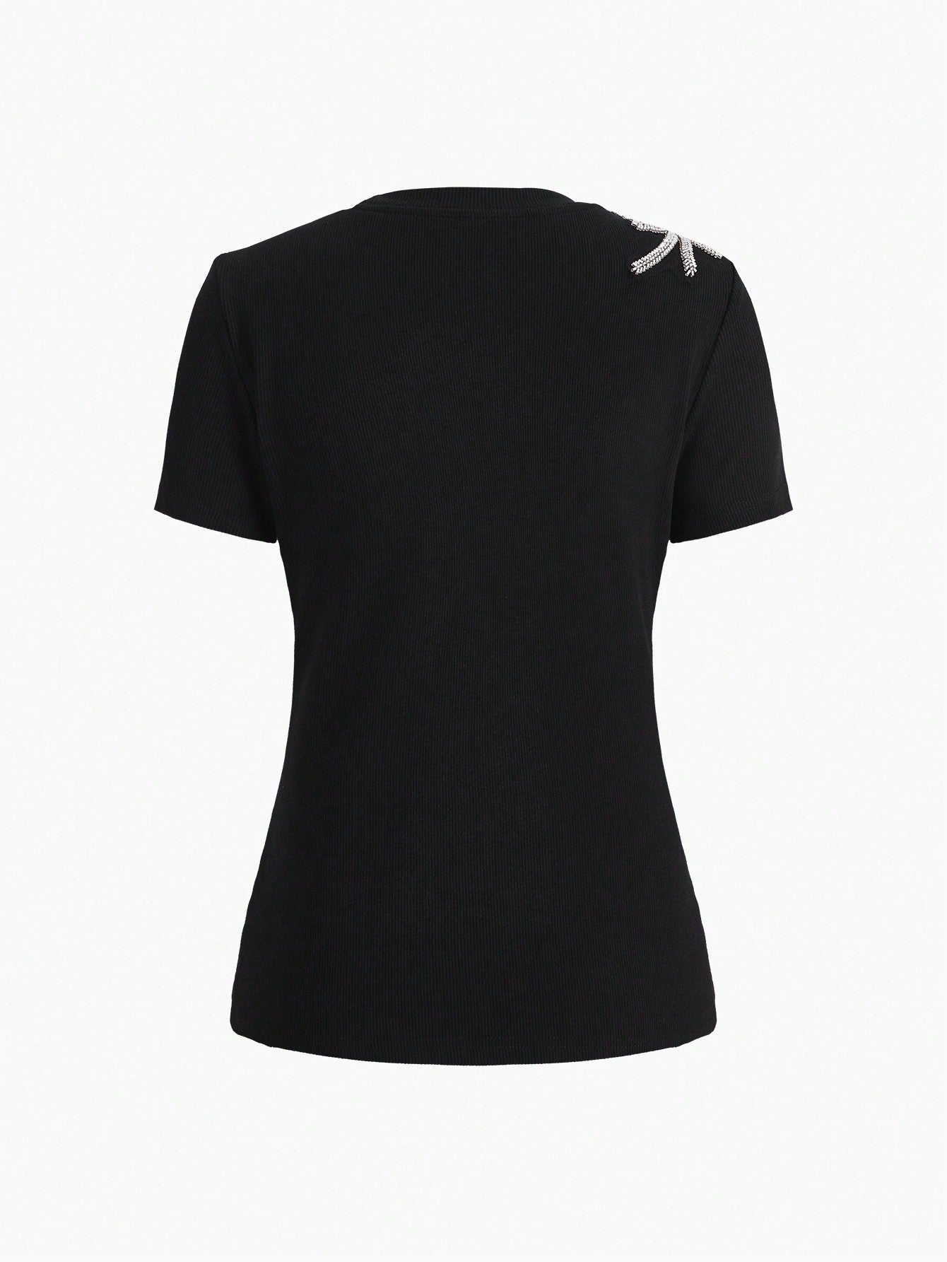 Camiseta Feminina Decorada Com Pérolas