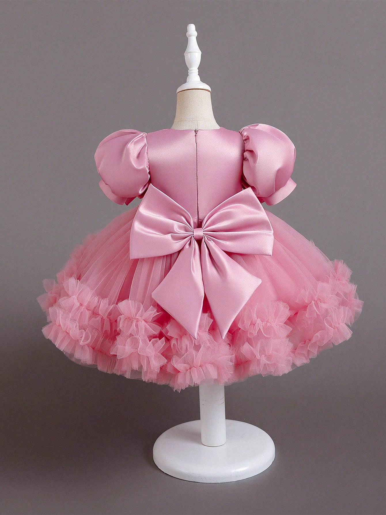 Vestido casual de princesa de festa de aniversário em malha e paetês para menina bebê