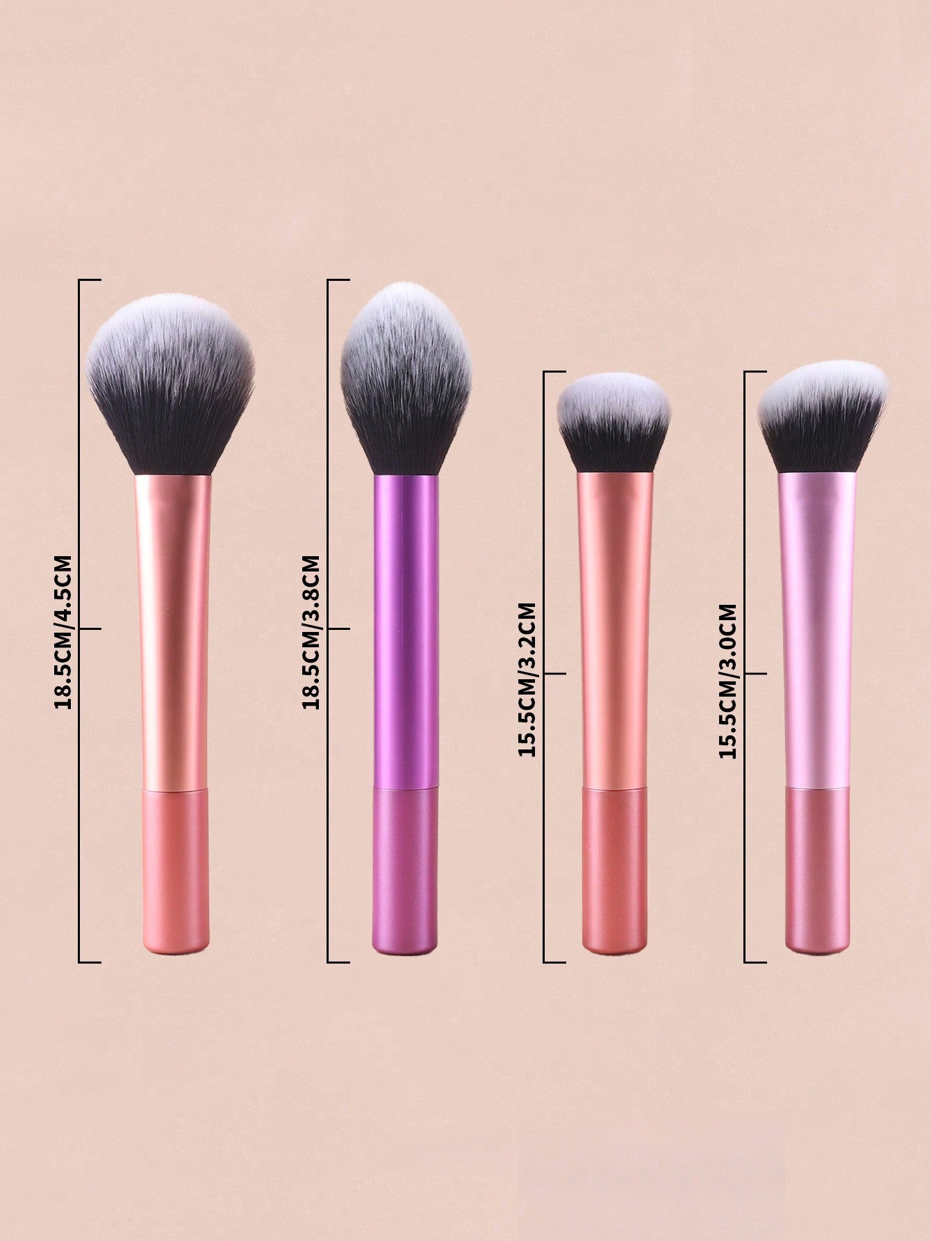 Conjunto de Pincéis de Maquiagem Multifuncionais com 8 peças, incluindo Puff, Pó, Blush, Base, Sombra, Esfumar e Contorno