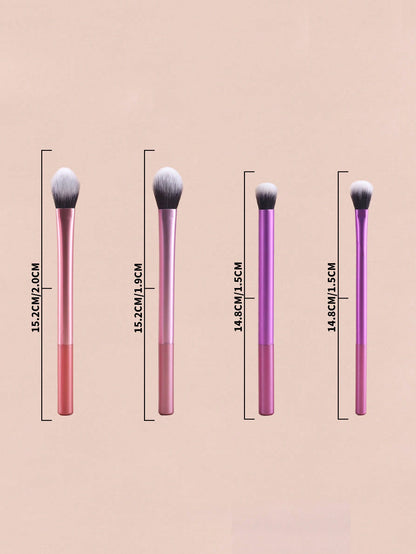 Conjunto de Pincéis de Maquiagem Multifuncionais com 8 peças, incluindo Puff, Pó, Blush, Base, Sombra, Esfumar e Contorno