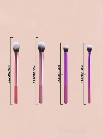 Conjunto de Pincéis de Maquiagem Multifuncionais com 8 peças, incluindo Puff, Pó, Blush, Base, Sombra, Esfumar e Contorno