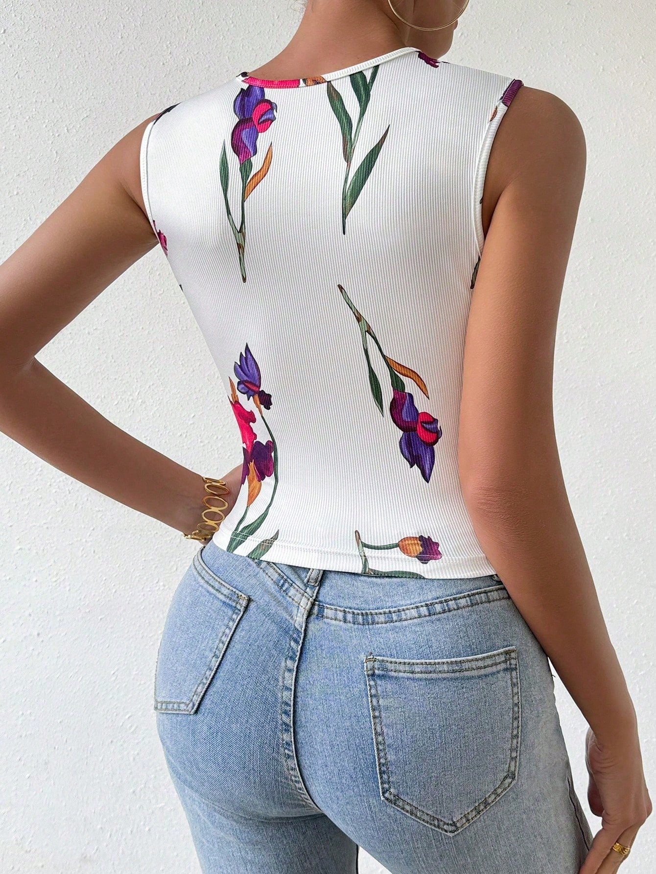 Camiseta Casual Diária Básica Feminina Com Gola Redonda E Estampa