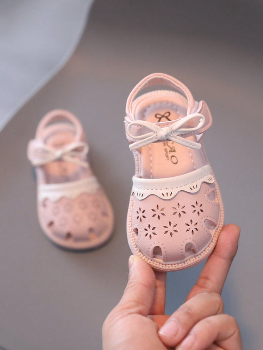 1 par de Sandálias Femininas Planas e Fofas com Design de Tira de Pu