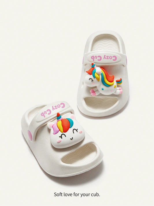 Sandálias De Bebê Macias, Confortáveis, Antiderrapantes E Duráveis De Verão Com Design De Unicórnio Fofo, Adequadas Para Várias Ocasiões