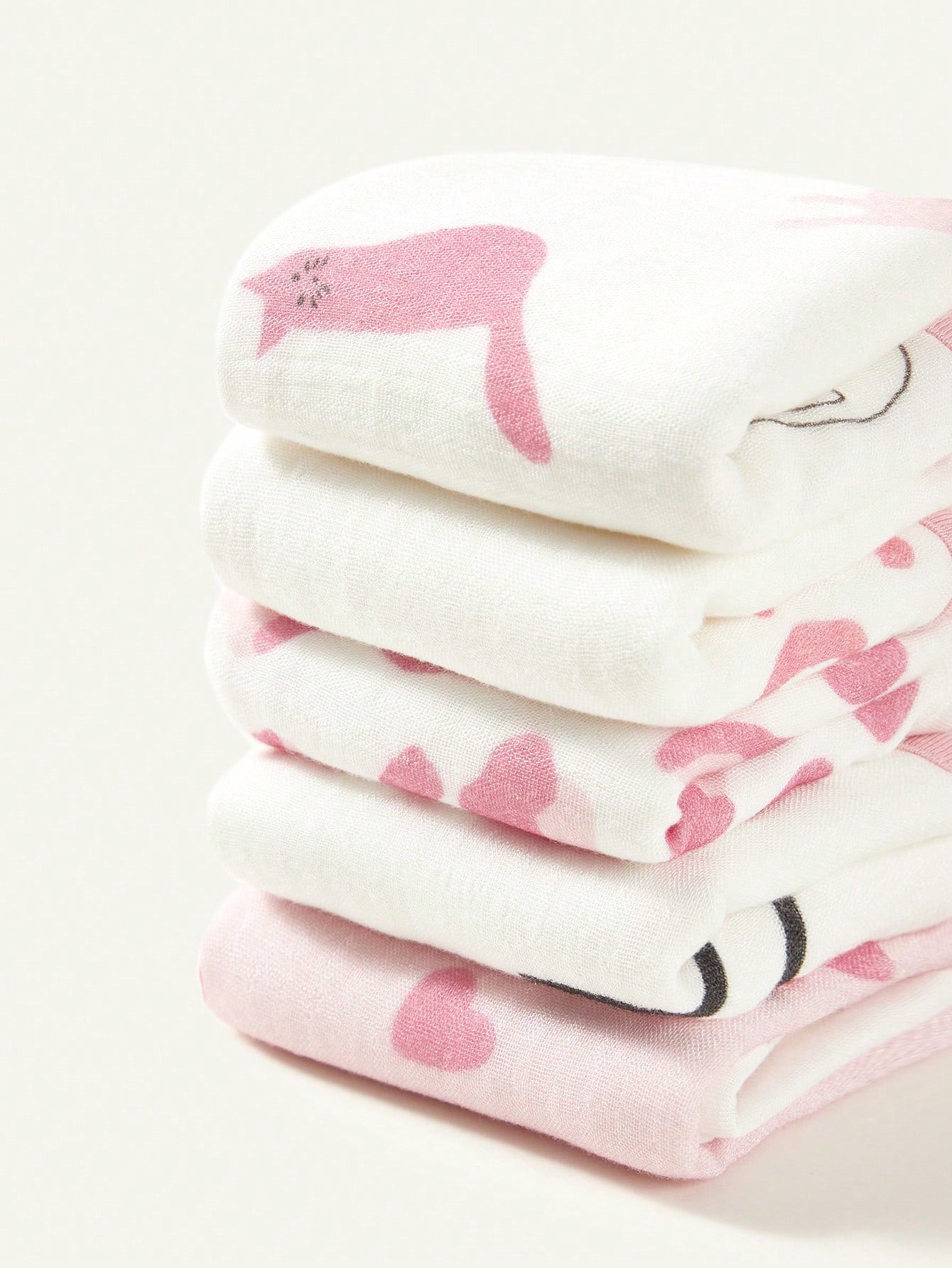 Conjunto De Lenço Estampado Rosa 5 Unidades