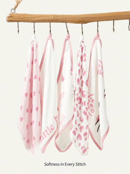 Conjunto De Lenço Estampado Rosa 5 Unidades