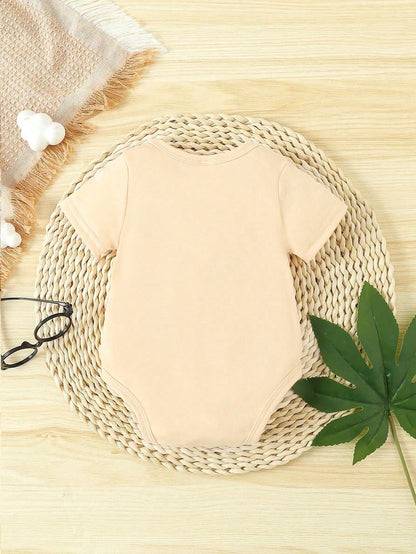 Bodysuit de Bebê Menino 1 Peça Bodysuit Curto de Manga Curta com Estampa de Letra Frase Fofa de Tartaruga para o Verão
