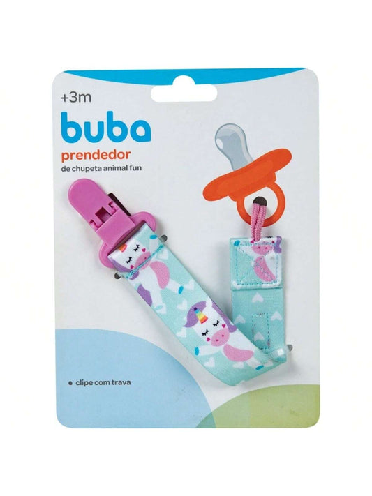 Buba Prendedor de Chupeta Bico Buba Animal Fun Girafa Leão Macaco Unicórnio