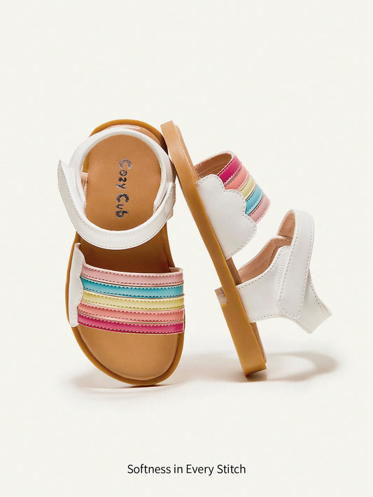 Sandálias De Verão Unissex Fashion, Confortáveis E Coloridas Com Arco-íris Para Meninas Bebês