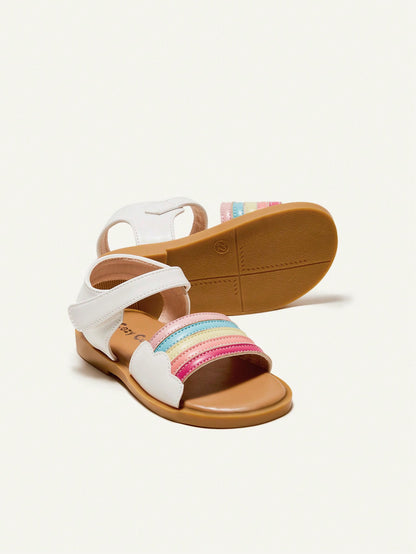 Sandálias De Verão Unissex Fashion, Confortáveis E Coloridas Com Arco-íris Para Meninas Bebês