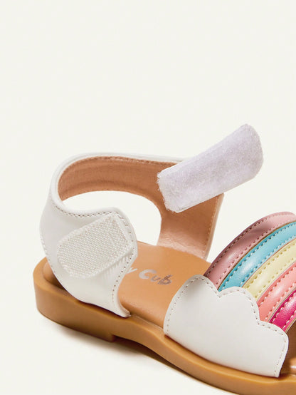 Sandálias De Verão Unissex Fashion, Confortáveis E Coloridas Com Arco-íris Para Meninas Bebês