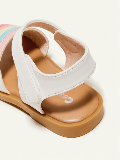 Sandálias De Verão Unissex Fashion, Confortáveis E Coloridas Com Arco-íris Para Meninas Bebês