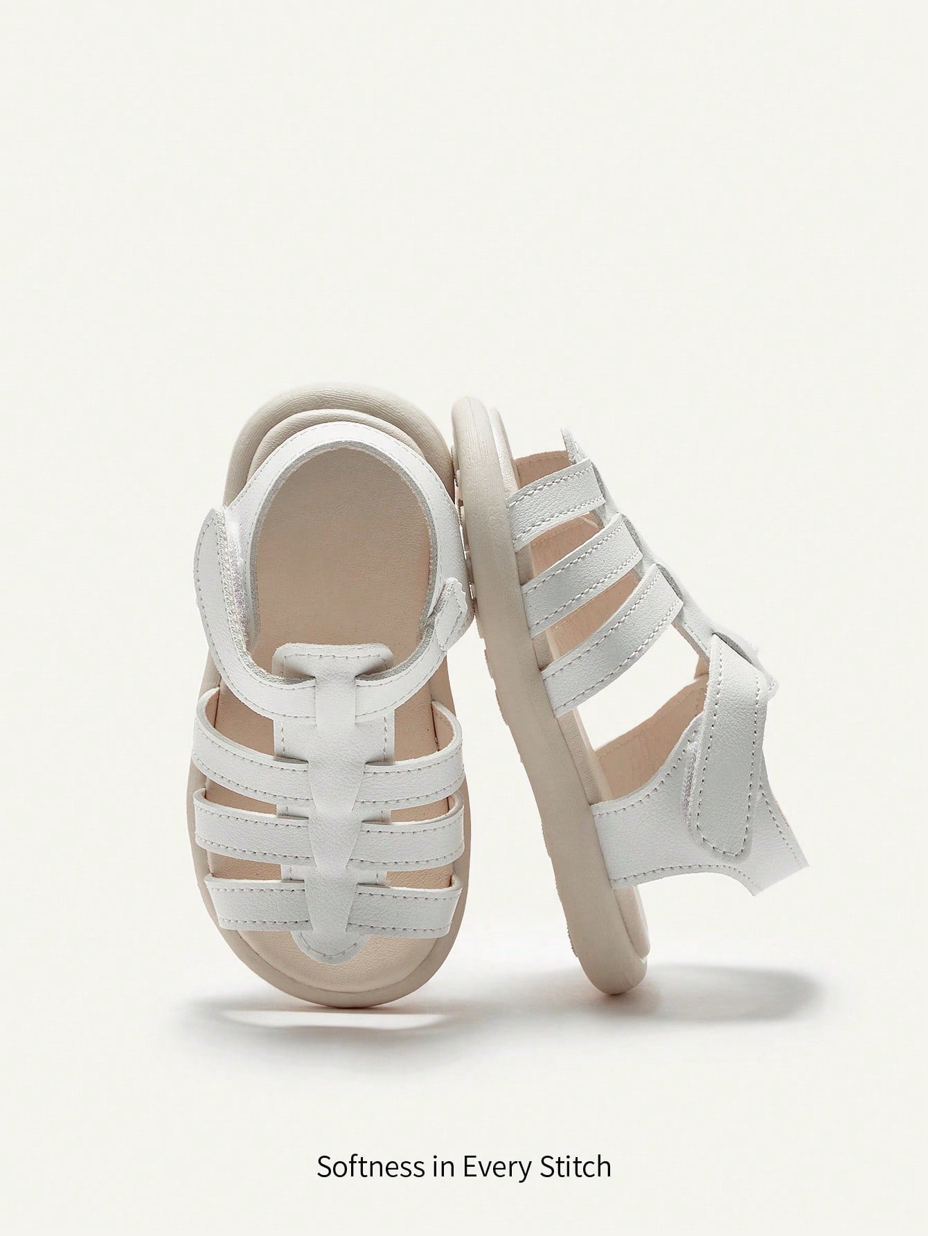 Sandálias Casuais Brancas Com Fechamento Para Meninas, Conveniente E Elegante, Perfeito Para O Verão