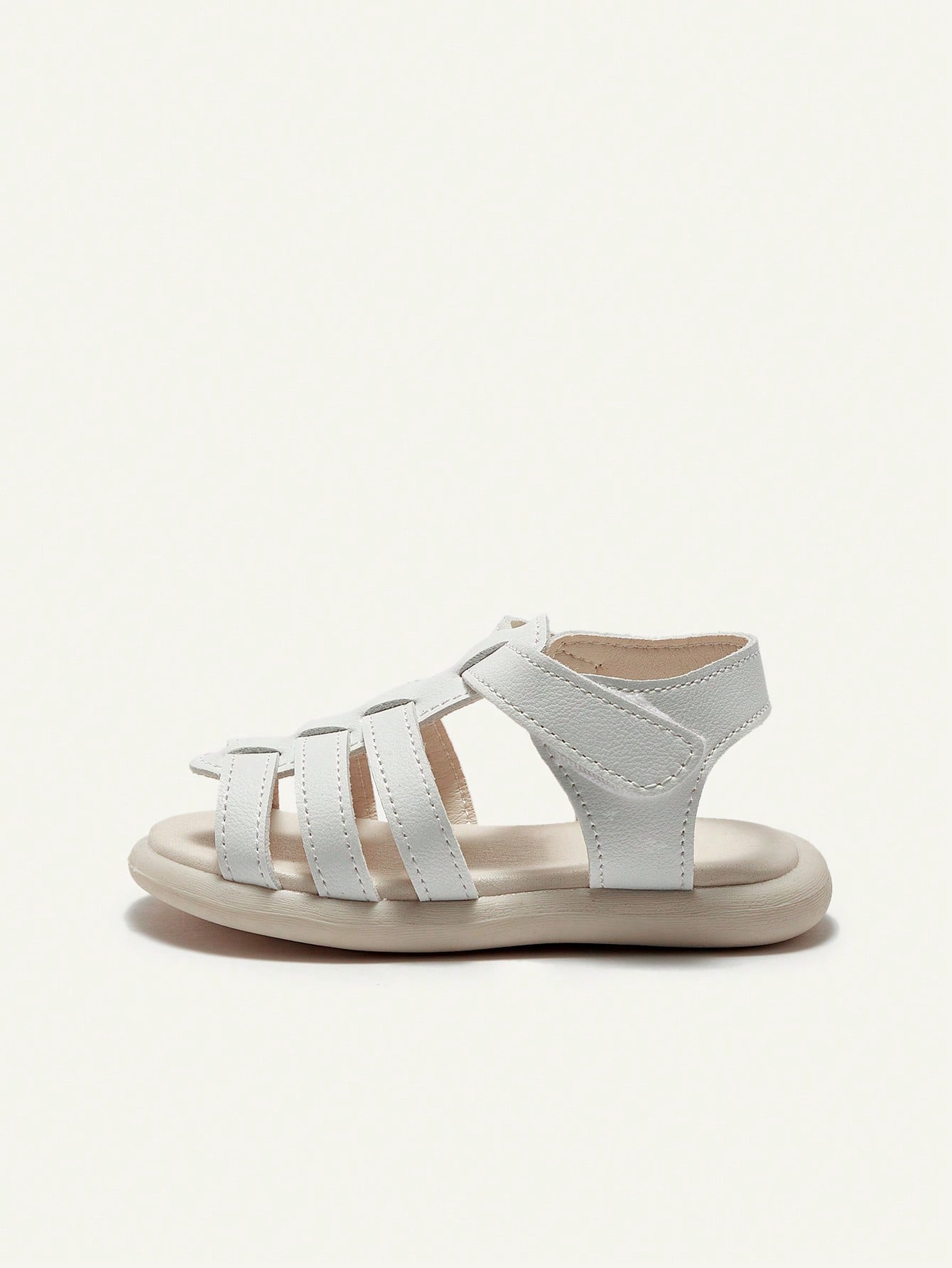 Sandálias Casuais Brancas Com Fechamento Para Meninas, Conveniente E Elegante, Perfeito Para O Verão