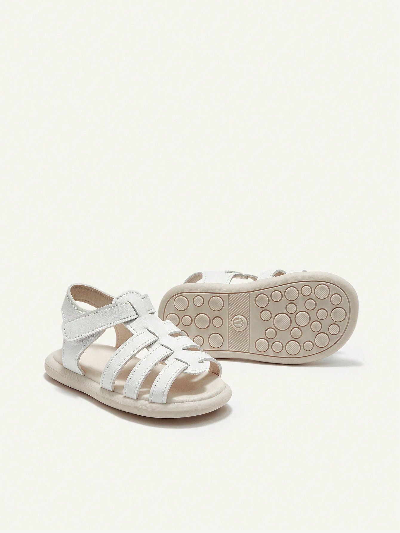 Sandálias Casuais Brancas Com Fechamento Para Meninas, Conveniente E Elegante, Perfeito Para O Verão