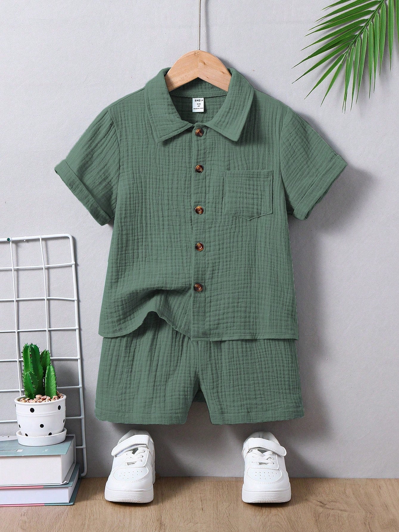 Vintaside Kids 2 peças Conjunto Camisa de Manga Curta de Algodão Casual e Shorts para Meninos Jovens, Adequado para Uso Diário, Escola, Brincadeiras ao Ar Livre na Primavera e Verão