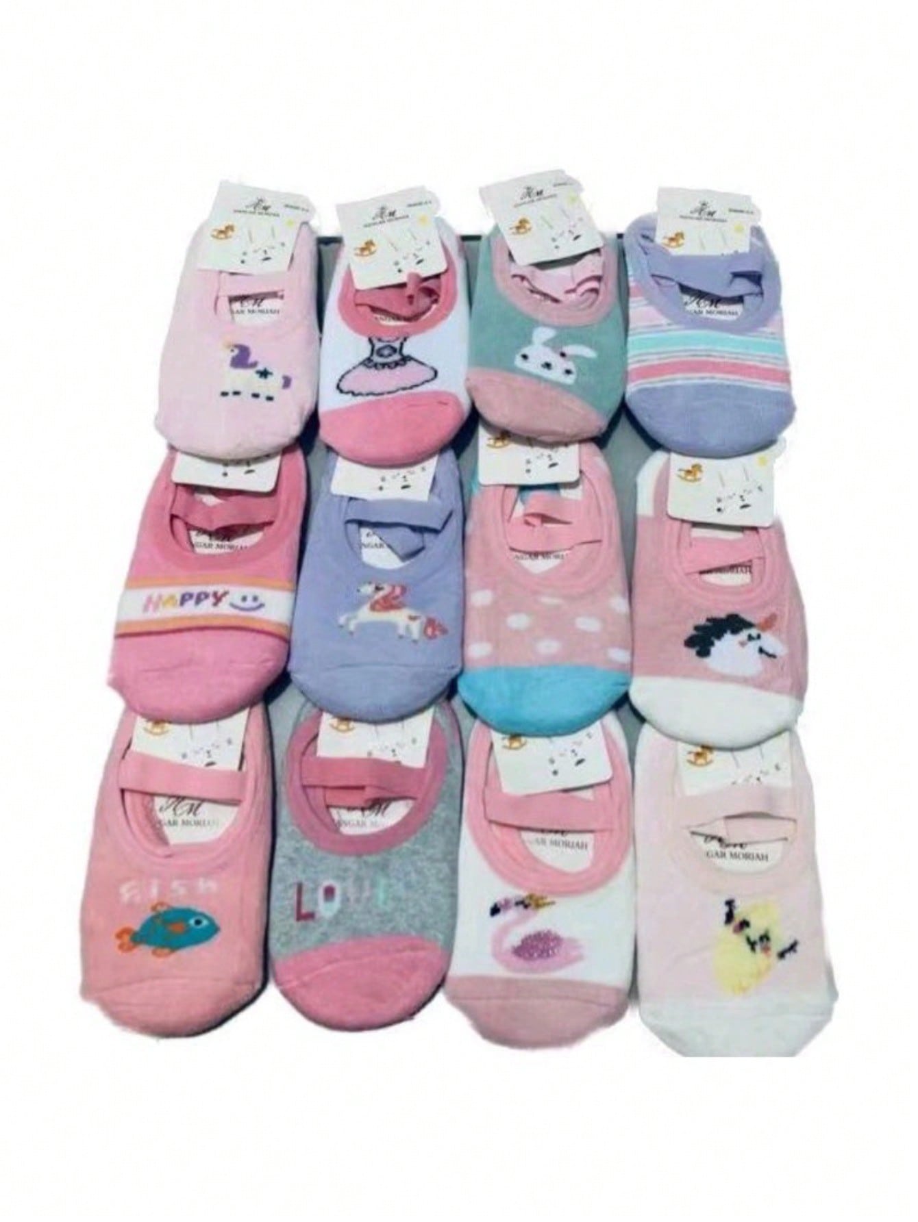 KIT 3 PARES Meia Sapatilha Pilate Infantil /Menina /Menino Antiderrapante 0 a 10 anos